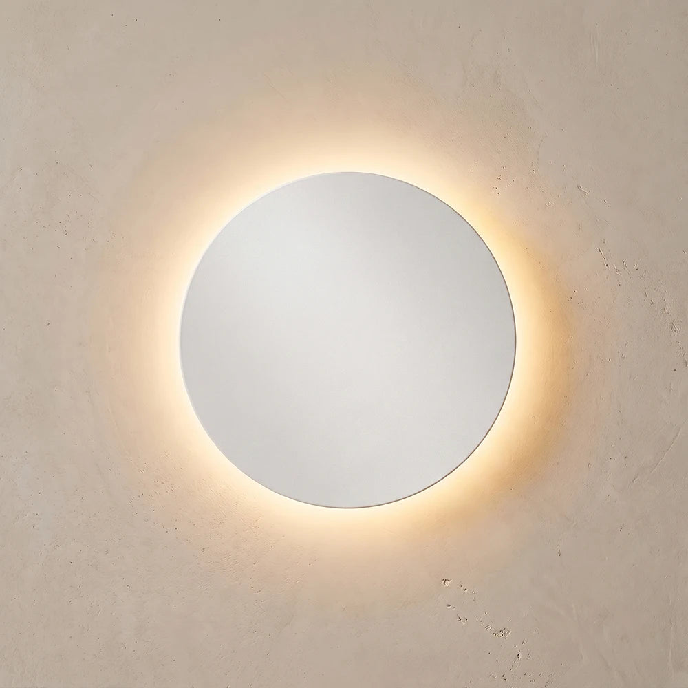 Modern Nordic Round LED Wall Lamp Aluminum Backlit Sconce Light Black White Gold Fixture for Bedroom Hallway Staircase Decor