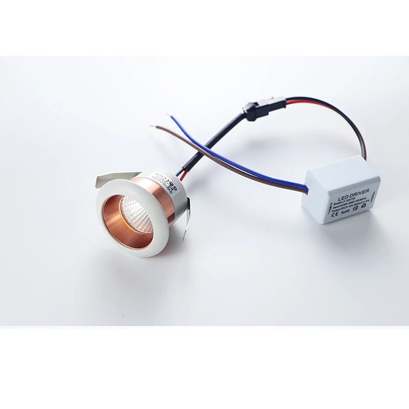 3W Aluminum Round LED Dimmable Ceiling Downlight AC110V 220V Recessed LED Spot Light Led Bulb Cutout 30mm With Driver