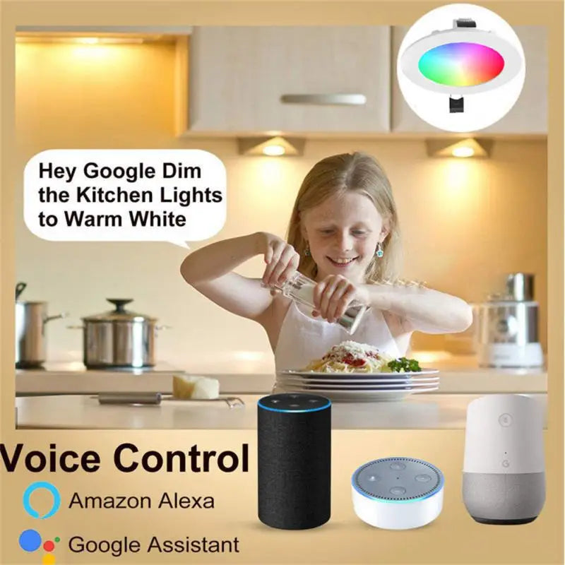 10W 6W Ewe link APP Zig bee Smart LED Downlights RGBCW Ultra-thin Down Lamp Cylinder Light Smart Home Via Alexa Google Home