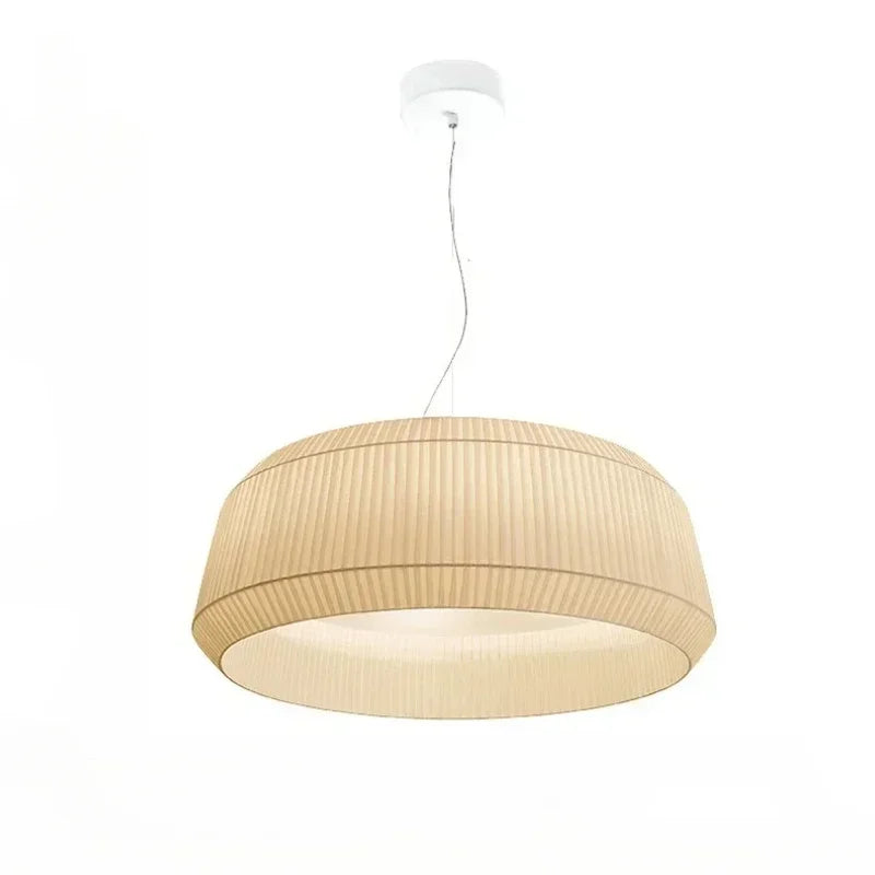 Nordic Fabric Art Annular LED Pendant Light (60cm/80cm) - Modern Simple Ring Ceiling Chandelier Lamp Fixture for Living Room, Bedroom & Hotel Decor