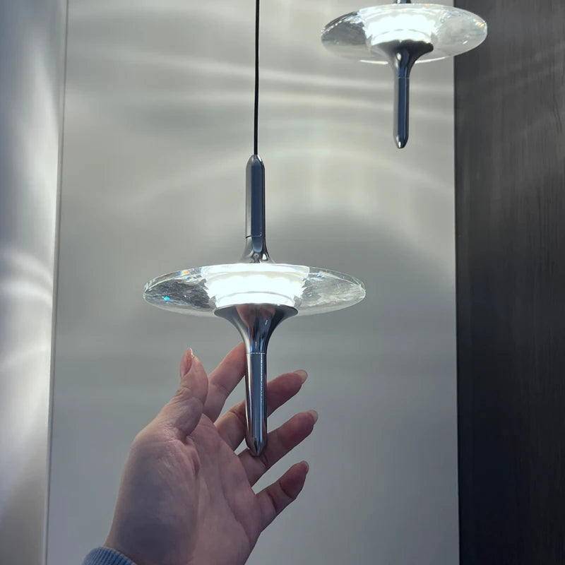 Crystal UFO Chandelier Pendant Lamp Bedside Pendant Light Entryway Hallway Background Wall Ambient Light Entrance Decoration