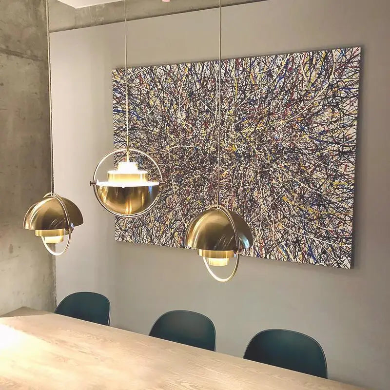 Modern Iron Pendant Lamp Danish Multi Lite Pendant Lamp Bedroom Parlor Dining Room Restaurant Decors LED Deformable Hanging Light