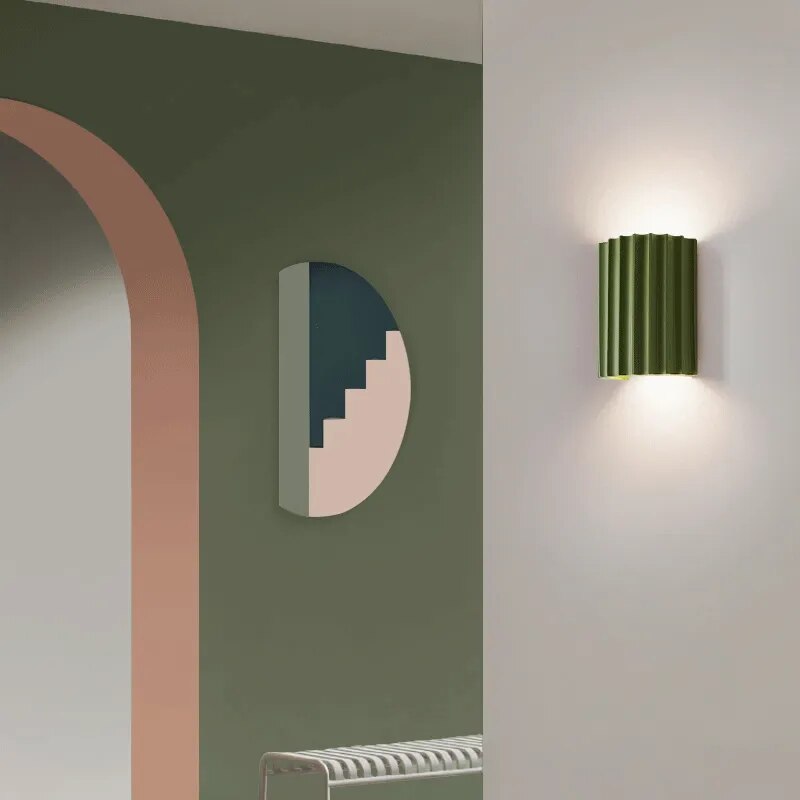 Nordic Aisle Stairway Resin Bedroom Wall Lamp Indoor Modern Creative Lights Home Decoration Porch Living Room Background Sconce