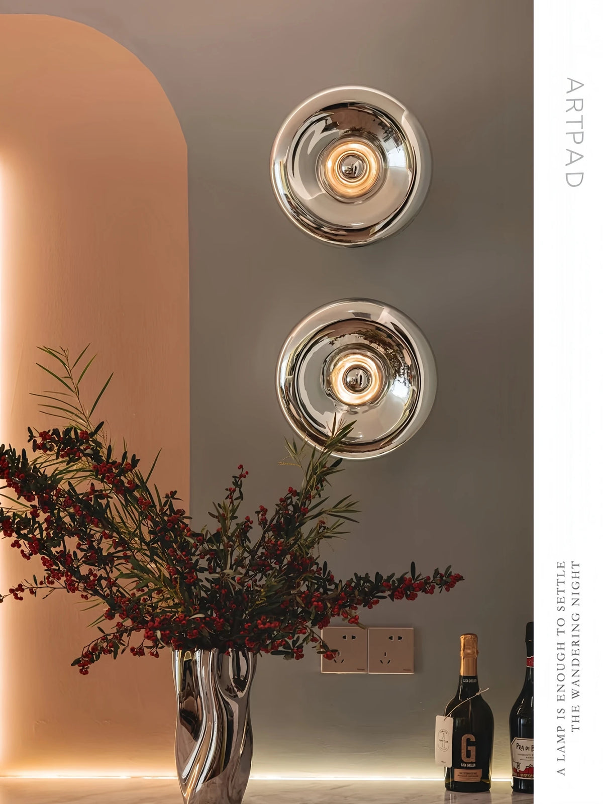 Designer Lava Wall Lamp Chrome Gold Corridor Background Wall LED Living Room Bedroom Bedside Decorative Wall Light