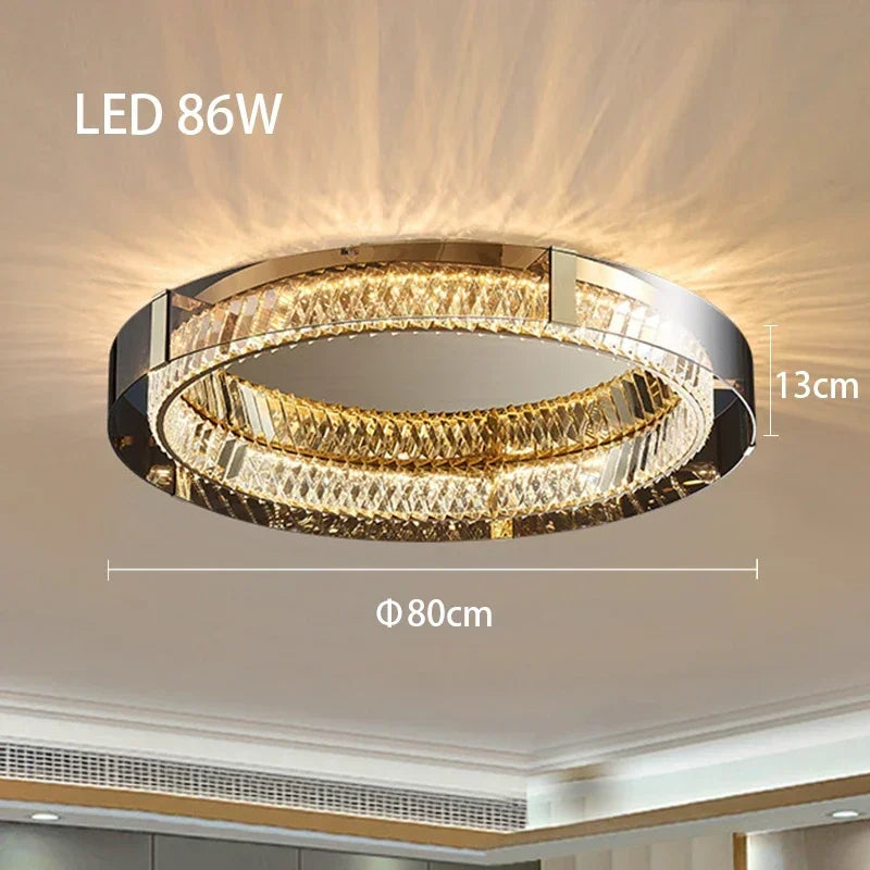 2026 Modern LED Crystal Chandelier - Dimmable Luxury Ceiling Light for Bedroom