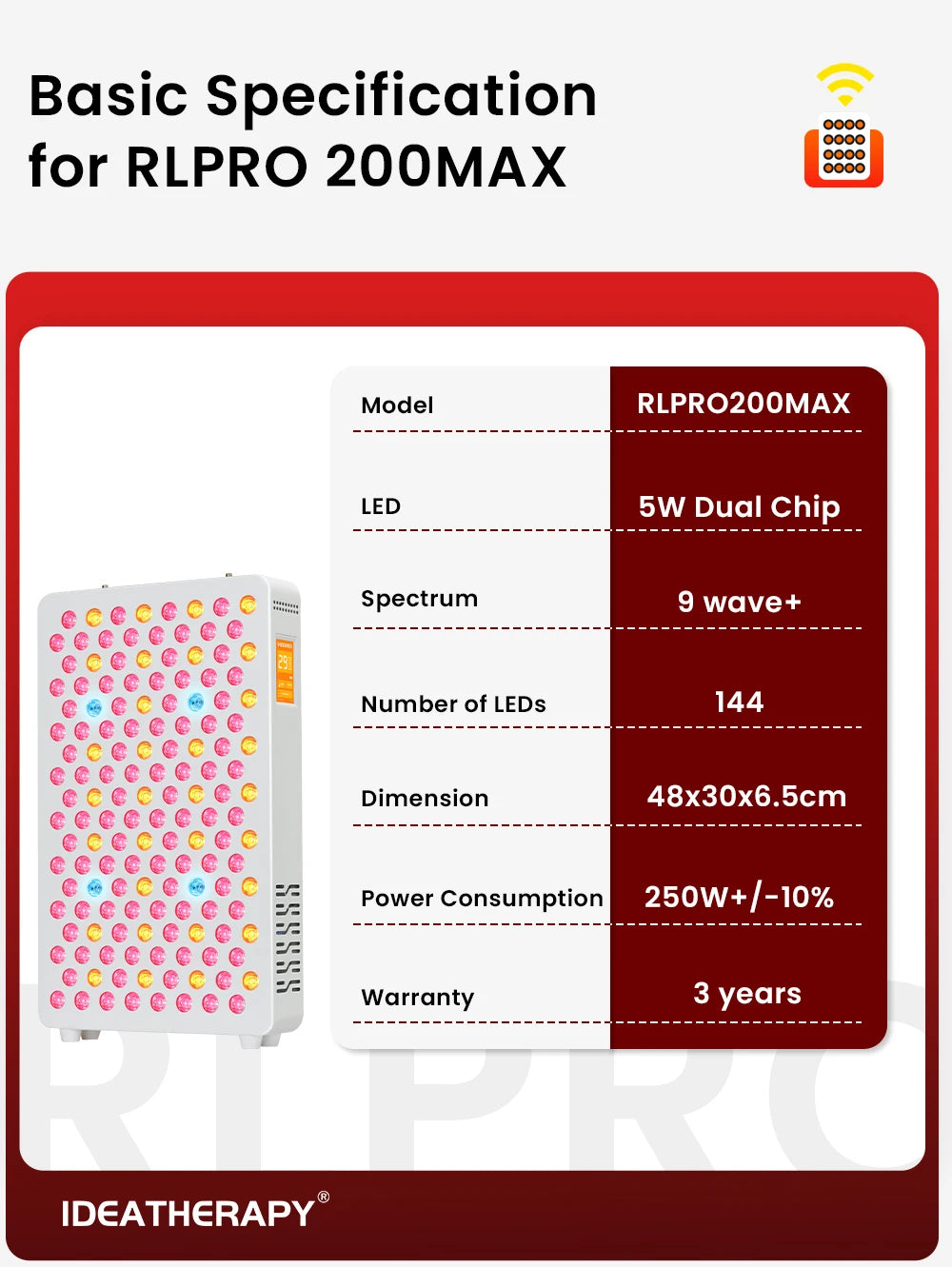 Red Light Therapy RLPRO200MAX Physical Therapy Full Body 480,590,630,660, 670, 810, 830, 850,1060 Red Light Therapy Panel