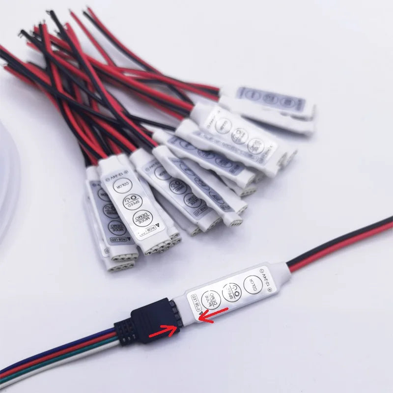 Universal Mini RGB LED Controller - 12A Dimmer for 5050/3528/2835 Strip Lights