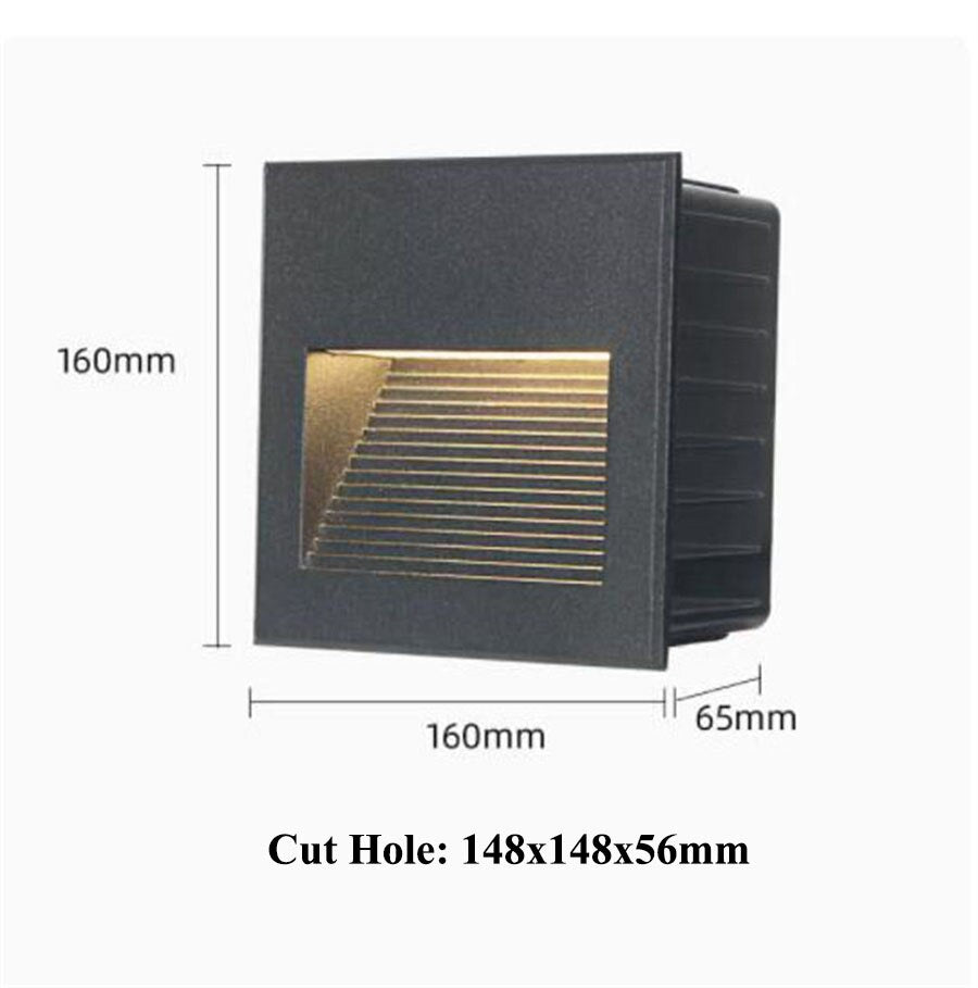 IP65 Outdoor Wall Sconce Lamp Waterproof LED Step Light Outdoor Recessed Stair Light Garden corridor LED Footlight