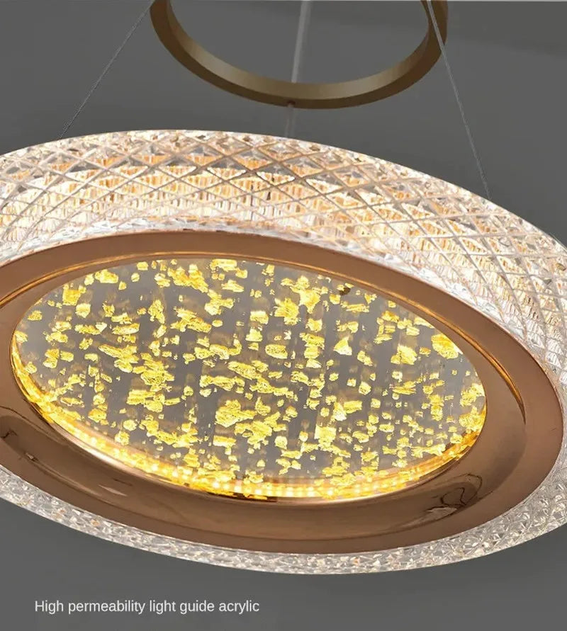 Modern LED Screw Living Room Chandelier Luxury Ring Villa Pendant Lamp Atmosphere Kitchen Island Art Decoration Lighting Fixture