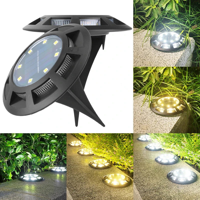 Weatherproof Solar In-Ground Lights - Automatic Smart Sensor LED Garden Lamp