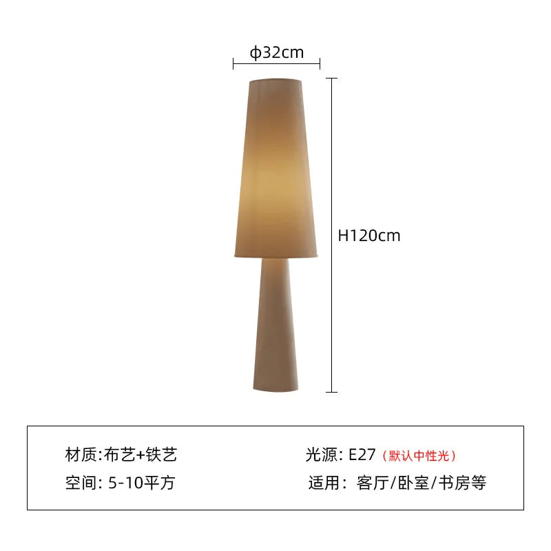 Japanese Style Cloth Floor Lamp Living Room Bedroom Study Floor Light Artistic Standing Lamps Living Room Cloth Vertical Lamp