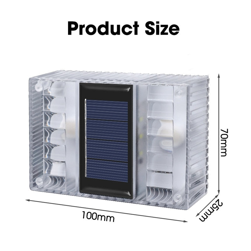 Outdoor IP65 Waterproof Solar Powerd Transparent LED ABS Wall Light Home Courtyard Garden Corridor Decorative Lights