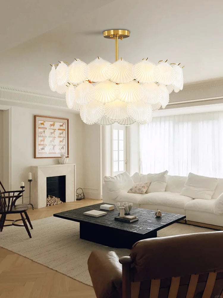 2026 Modern Luxury Frosted Glass Chandelier White, Led E14 Dimmable Light Fixture Nordic FOR Living Room Bedroom Decoration