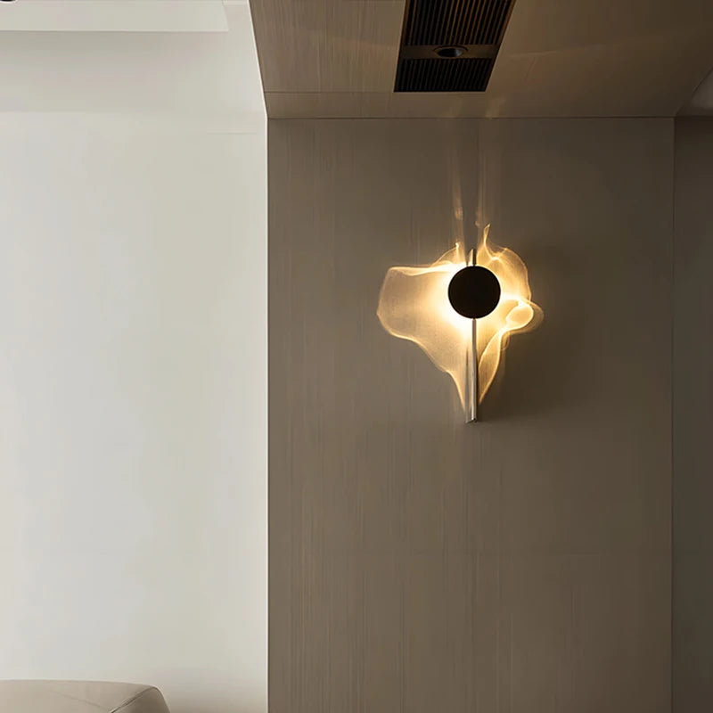 Minimalist LED Wall Sconce Creative Art Ripple Wall Lamp Bedroom Bedside Background Aisle Porch Corridor Atmosphere Wall Light
