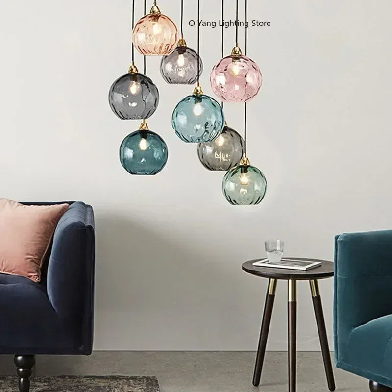 Designer Stained Glass Chandelier For Living Room Restaurant Classical Color Hanging Lamp Fixture Bedroom