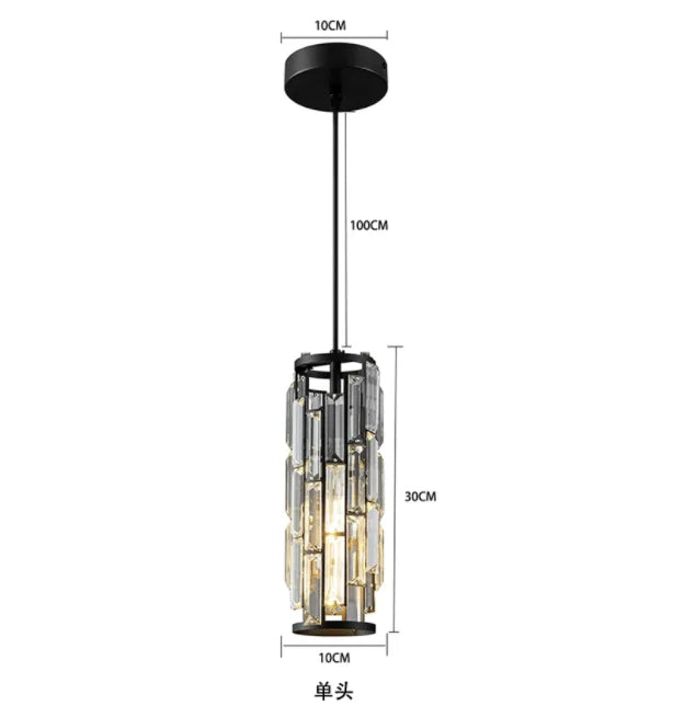 Modern Crystal Pendant Light Appliance Crystal Hanging Lamp for Dining Bar Bedside Crystal Suspension Home decor Fixtures