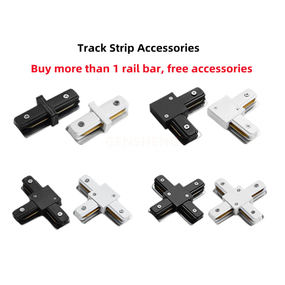 LED Track Light Rail 0.5M 1M Black White Aluminum 2 Wire System Track Light Series Universal Track for Ceiling Spot Lamps