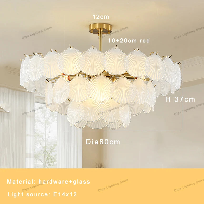 2026 Modern Luxury Frosted Glass Chandelier White, Led E14 Dimmable Light Fixture Nordic FOR Living Room Bedroom Decoration
