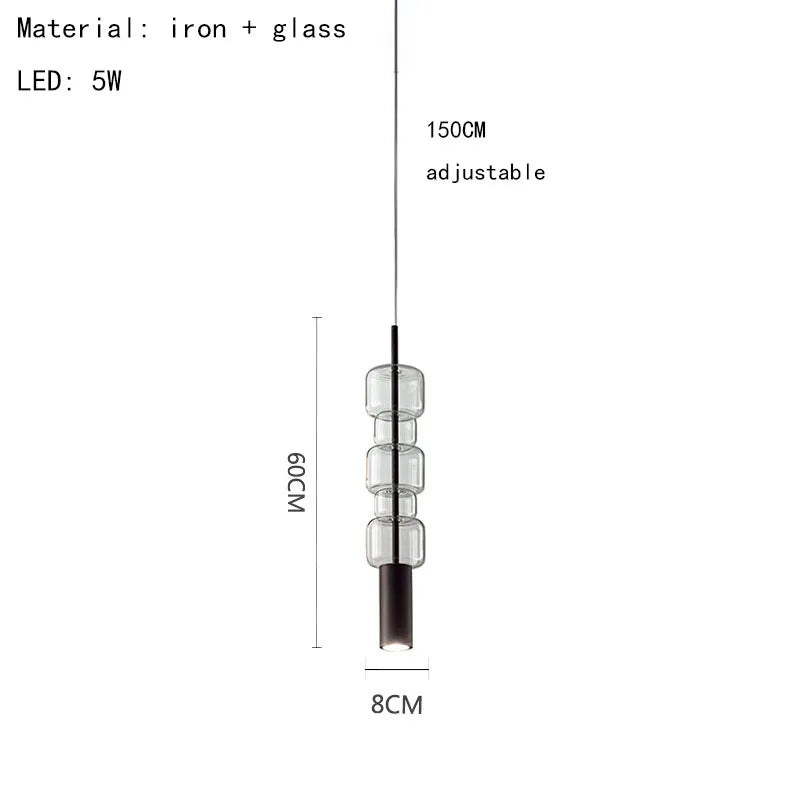 Modern Clear Glass Pendant Lamp Gold Black Metal Hanging Light Fixtures Drop Shipping For Dining Room Kitchen Bar Shop Bedside