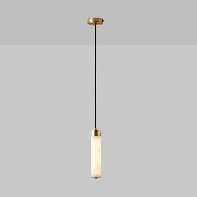 Natural Marble & Brass LED Pendant Light - Luxury Nordic Bedside Hanglamp