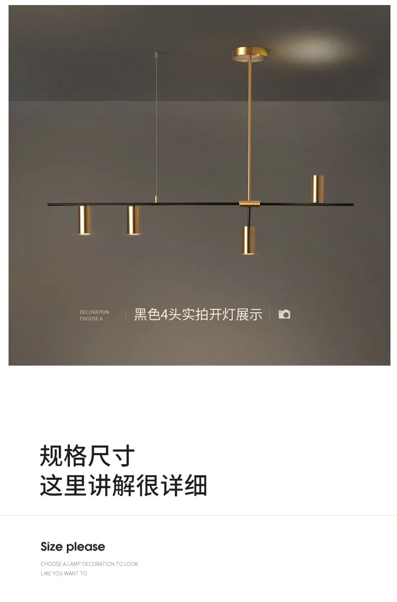 Aisilan led chandelier modern all copper dining room light luxury bar Nordic home spot pendant lamp