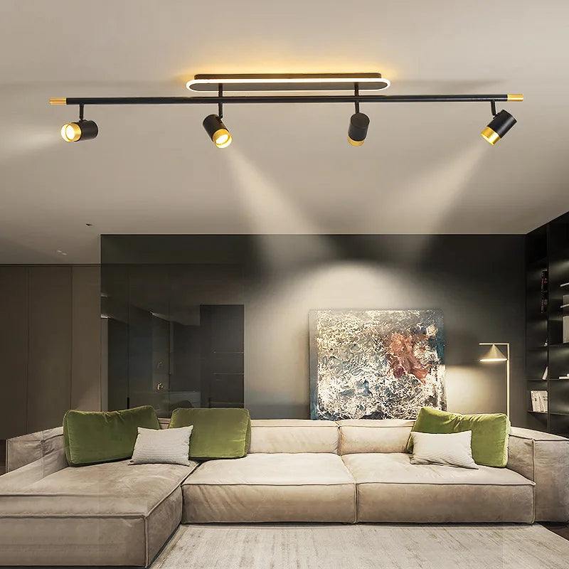 Corridor Led Chandelier With Spotlights Nordic Strip Ceiling Lamp For Living Room Bedroom Balcony Home Decors Lighting Fixtures