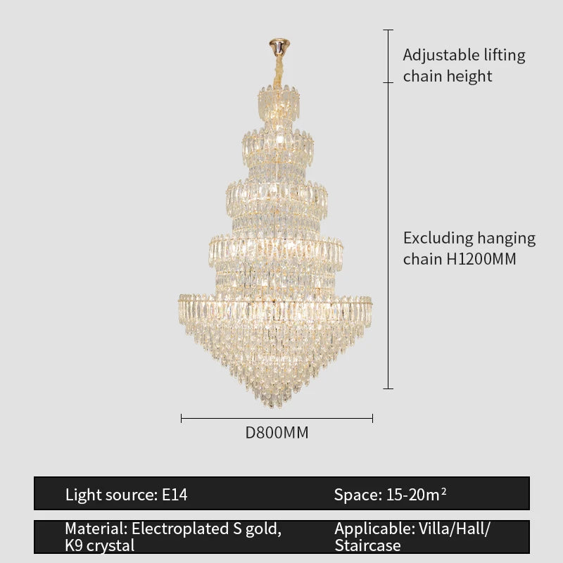 Modern Simple Crystal Chandelier Living Room Headlight Main Dining Room Light Luxury Style European high-end Lighting Lamps