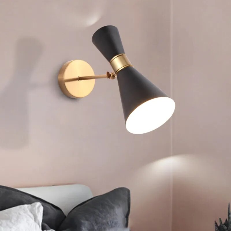 Modern Long Arm Wall Lights Gold Black White Metal Rotatable Foyer Bedside Reading Room Lamp E27 Bulb Drop shipping