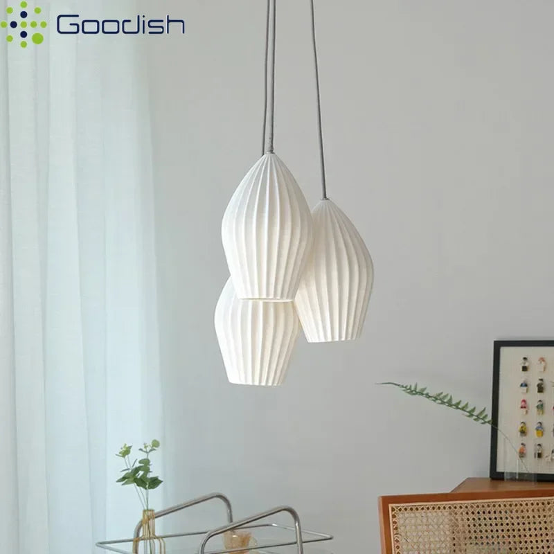 Nordic Modern Ceramic Lantern Energy-Saving LED Pendant Light - Creative Art Ceiling Chandelier Lamp Fixture for Restaurant, Dining Room & Home Decor