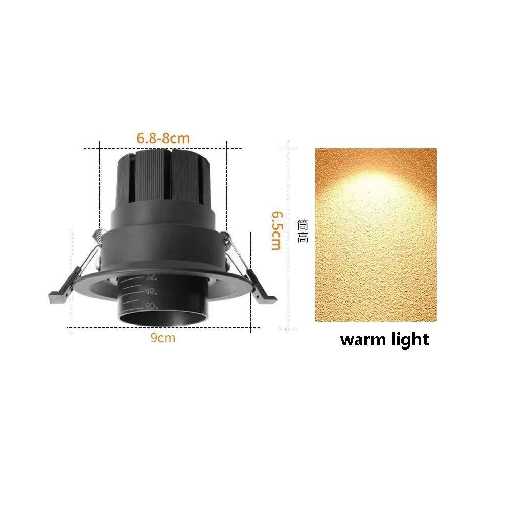 LED Recessed Spotlight Commercial Lighting Downlight Telescopic Focusing Spotlight Home Living Room COB Spotlight