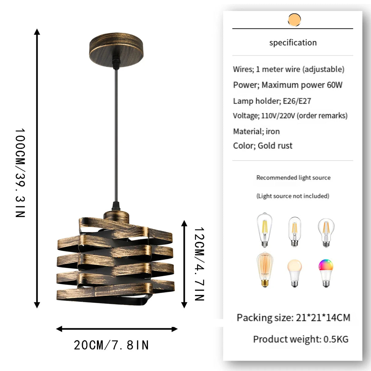 Vintage Industrial Style Lamp Bedside Chandelier American Retro Living Room Bedroom Chandelier Wrought Iron Lamp