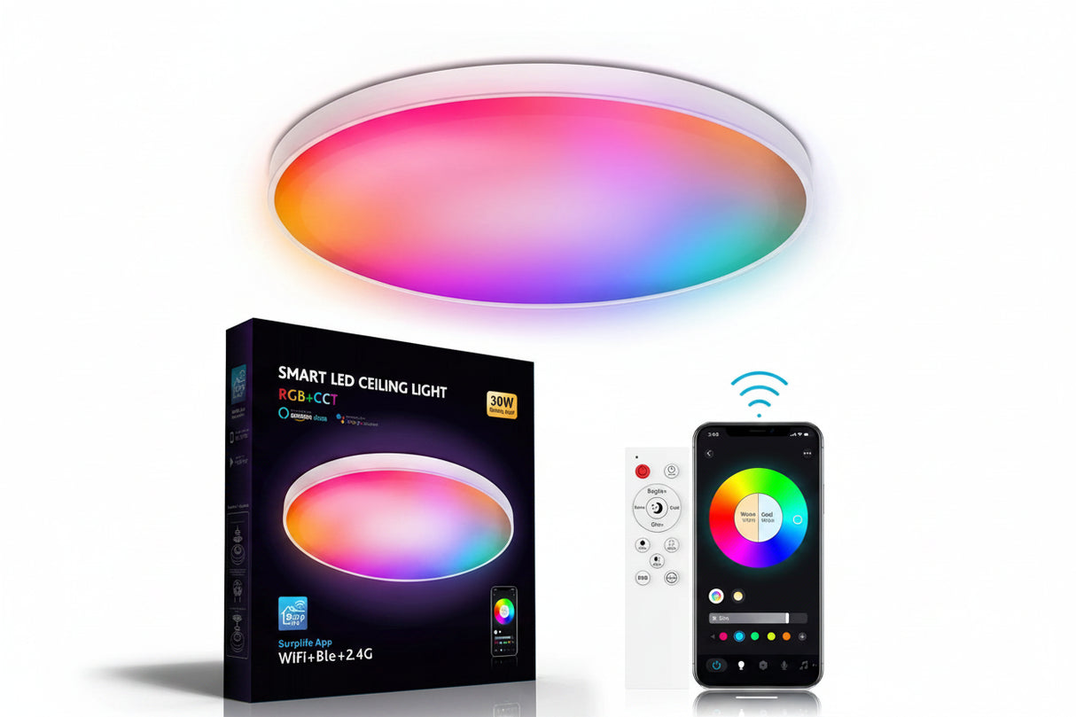 Smart RGBWW WiFi LED Ceiling Lamp - Magic Home App & Voice Control Lighting