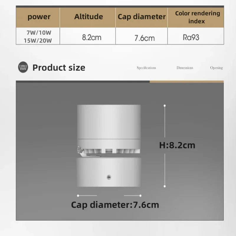 No open hole open mounting spot light folding light led background wall downlight sky lantern Porch corridor no main light