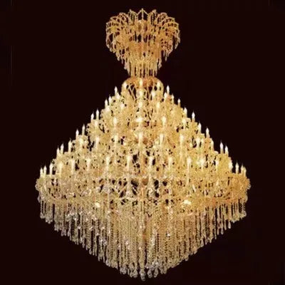 Luxury Large Crystal Chandelier - Modern Led Candle Chandelier For Hotel Lobby Villa Living Room & Entryway Lighting