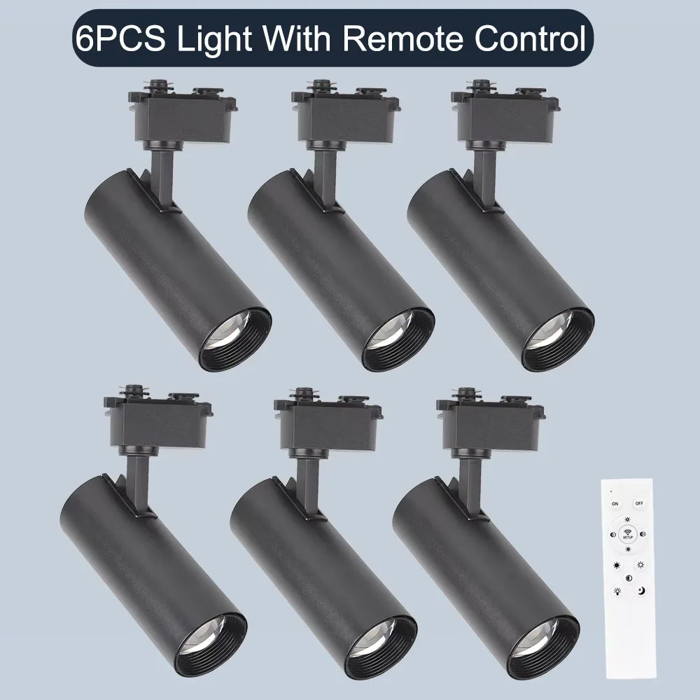 Remote Control Set LED Track Light Dimmable Ceiling Spotlight Rail Light Led Track Rail Spotlight Clothing Store Ceiling Lights