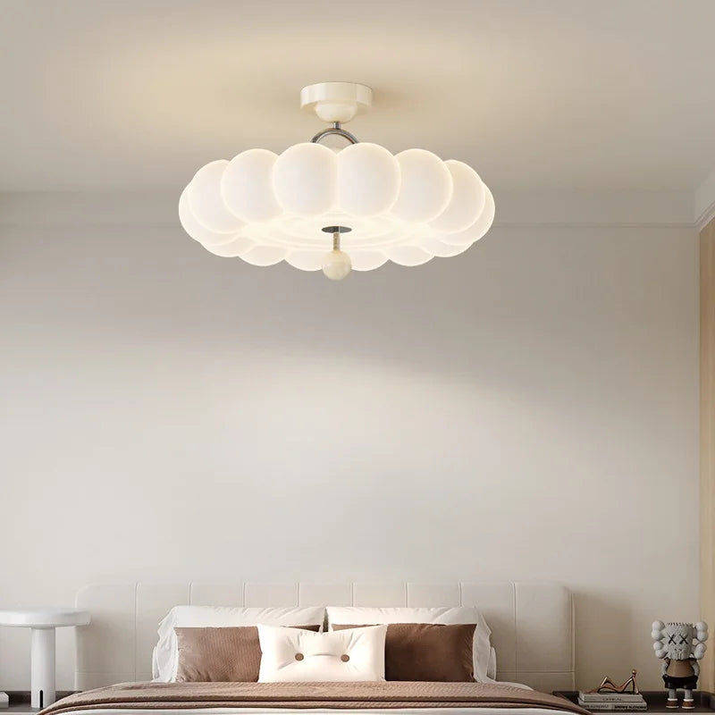 French retro cream lamp bedroom ceiling light creative master bedroom pendant light