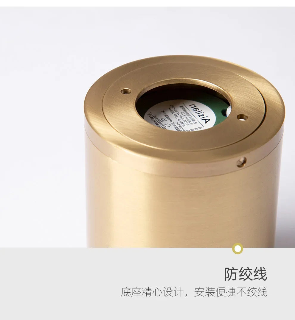 Aisilan Ceilling LED cylinder Downlight Copper brass gold with Honeycomb Anti-glare Design CRI 97 Ceiling spotlight