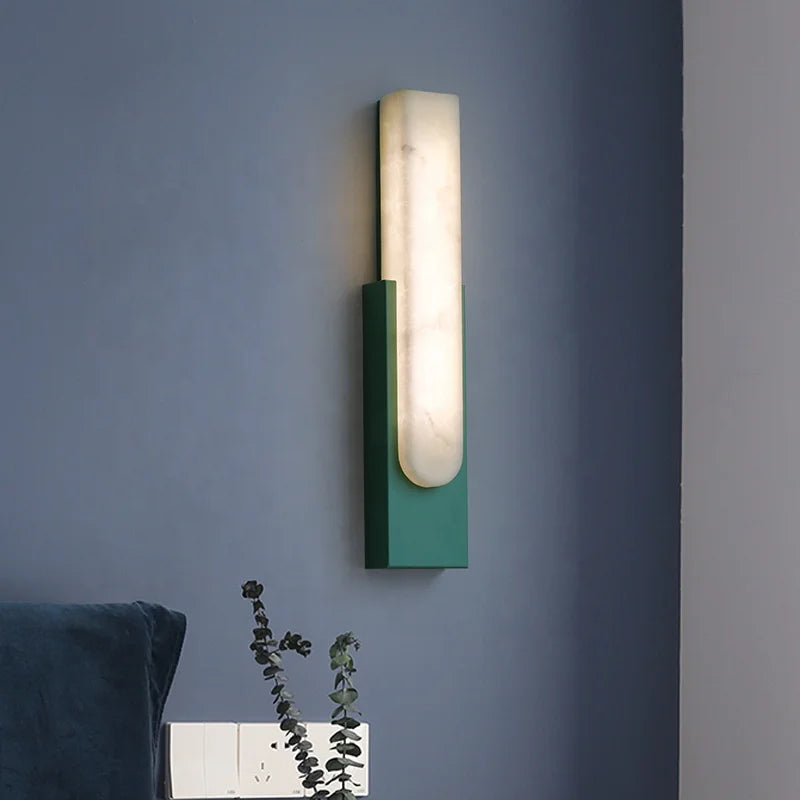 Nordic modern bedroom bedside wall mounted Fixture sconces lamps led marble simple creative grey metal home decors wall light