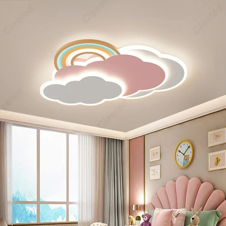 European-style Modern Minimalist LED Cloud Ceiling Lamp Children's Room Warm and Romantic Decorative Lighting