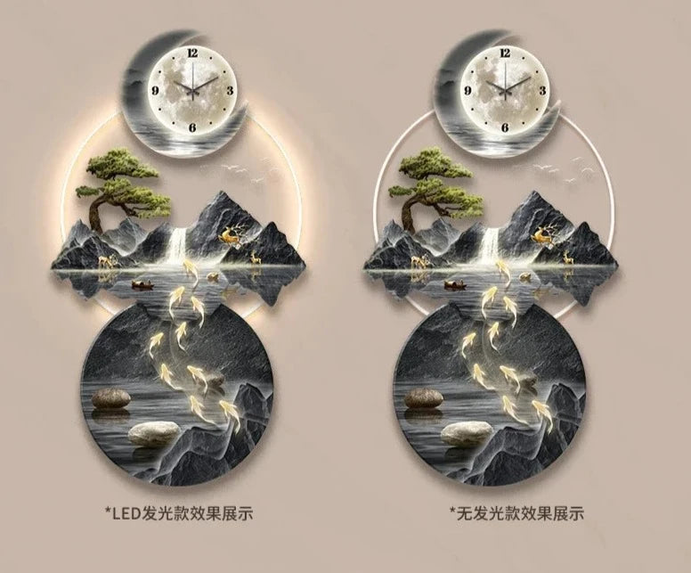 Art Mural Wall Clocks Luxury Interior Aesthetic Creative Wall Watch Minimalist Bedrooms American Relog De Pared Wall Decors