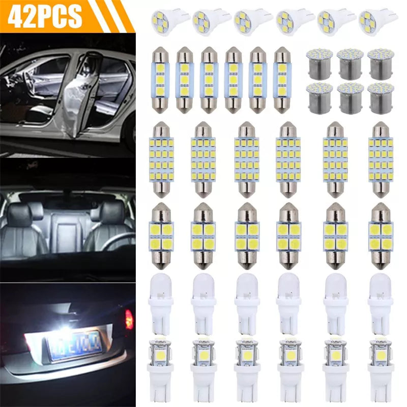 Car LED Lights Interior Lights 6000K 12V T10 168 2825 W5W 921 Kit For Car Vehicle Map Dome Door Trunk License Plate Light Bulb