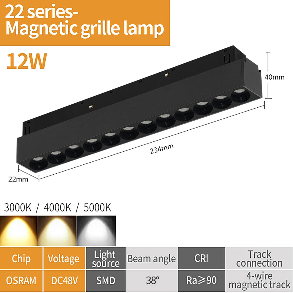 Smart Zigbee Magnetic Track Lighting - 48V Tuya Dimmable LED System