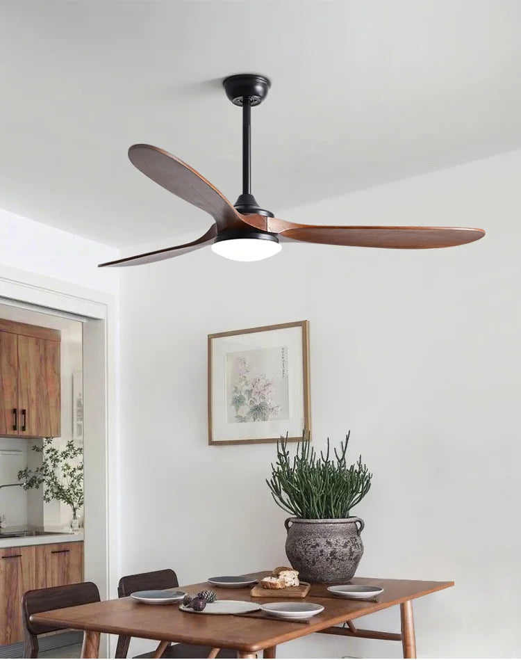 60 70 Inch Large Ceiling Fan Only Remote Control DC Motor Reverse Wood Blades Fans Lighting High Quanlity Design Wooden Fans