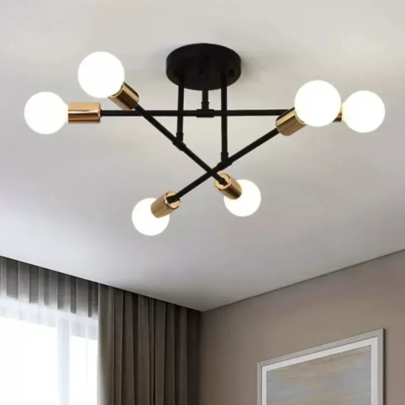 LED Chandelier Modern Semi Black White Gold Luster Ceiling Light For Dining Living Rooms Bedroom Indoor Decors Lamps