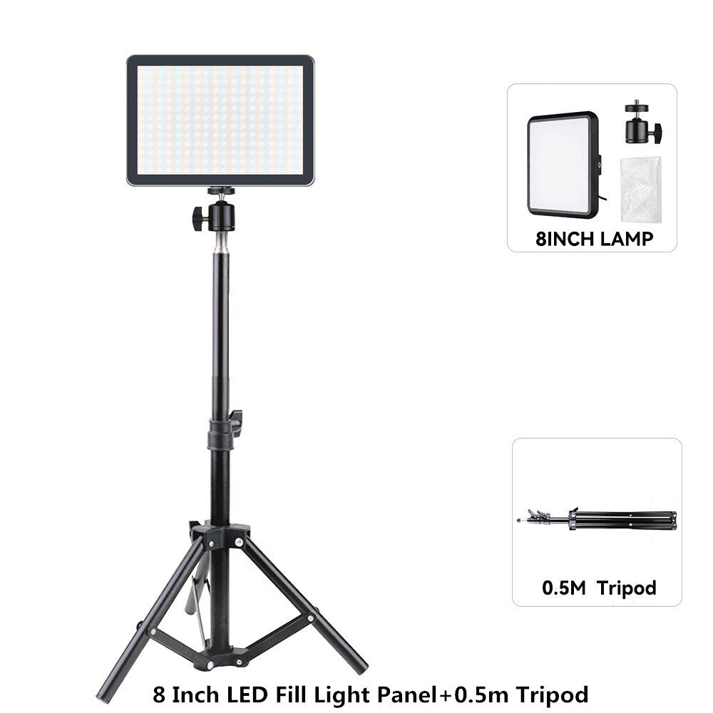 LED Fill Lamp Video Light Panel 2800-7000K Photography Lighting Live Stream Photo Studio Light Kit For Live Stream Tiktok