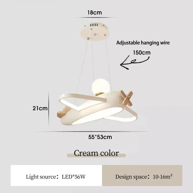 Airplane Lamps Modern Children's Room Chandeliers Simple Creative Baby Nursery Little Boy Girl Bedroom Home Decor Led Chandelier
