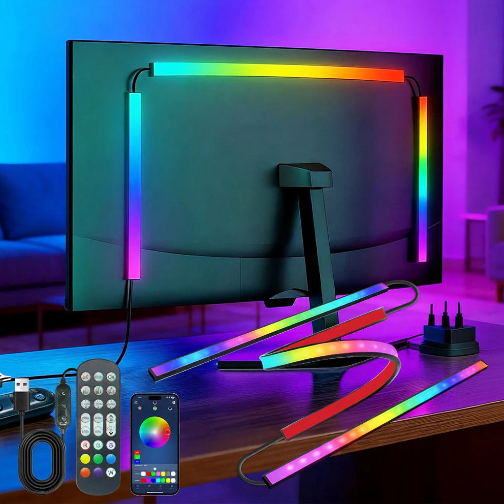 RGB USB Screen Backlight LED Strip Light - Bluetooth App & 24-Key Remote Kit