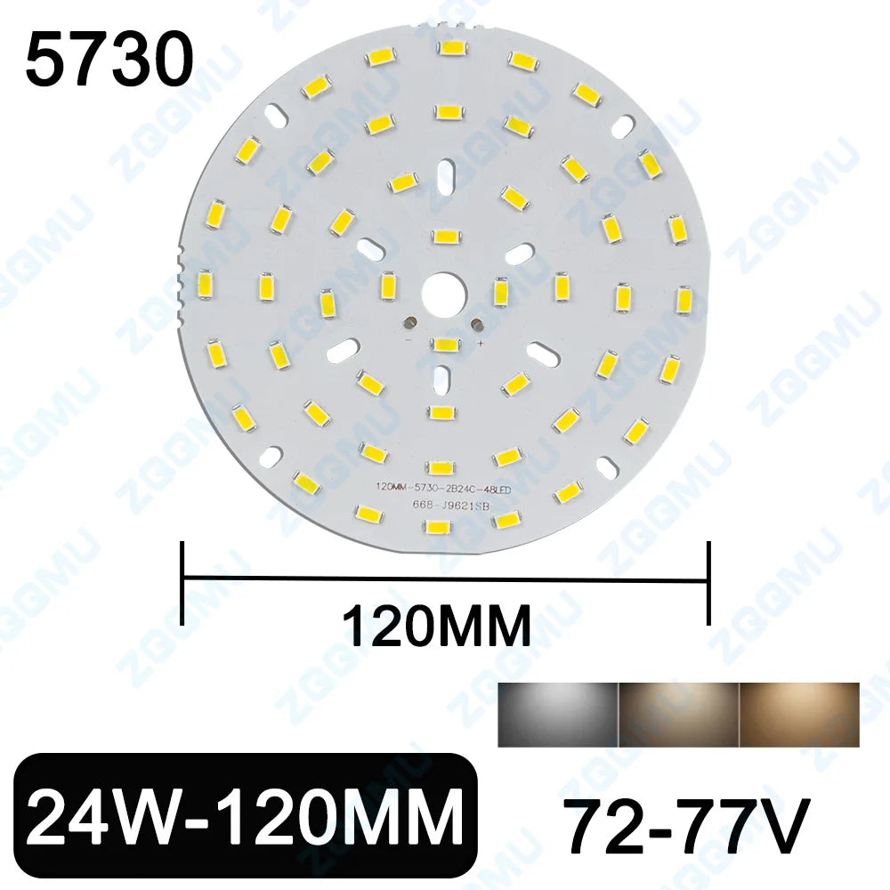 5730 SMD Aluminum LED PCB Board (15W / 18W / 24W, 5–10 Pcs) - DIY Ceiling Light Source Module with 15cm Wire