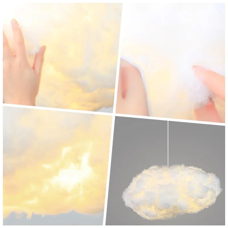 Cloud Pendant LED Light - Dreamy Hanging Chandelier for Kids Room & Nursery