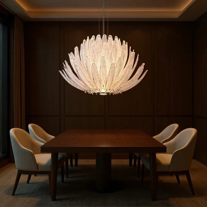 French Luxury Living Room Restaurant Pendant Lights Bedroom Hotel Villa High-end Crystal LED Chandelier Home Decor Lamps Fixture